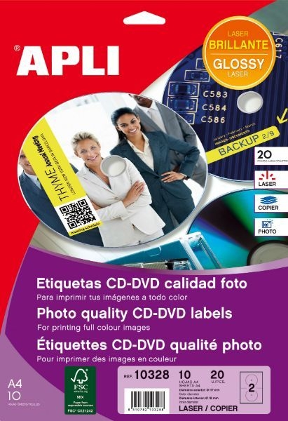 ETIQUETA APLI MULTM.CD 10328 PACK 10hoja