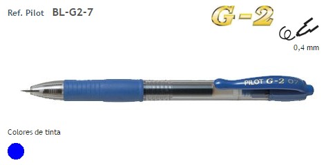 BOLIGRAFO PILOT G2 AZUL BL-G2-7-L