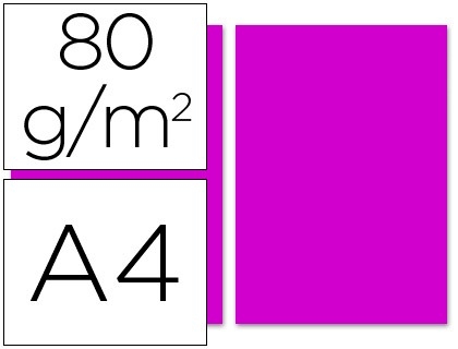 PAPEL A4 80gr FUCSIA LD 28251/PC56 P/100