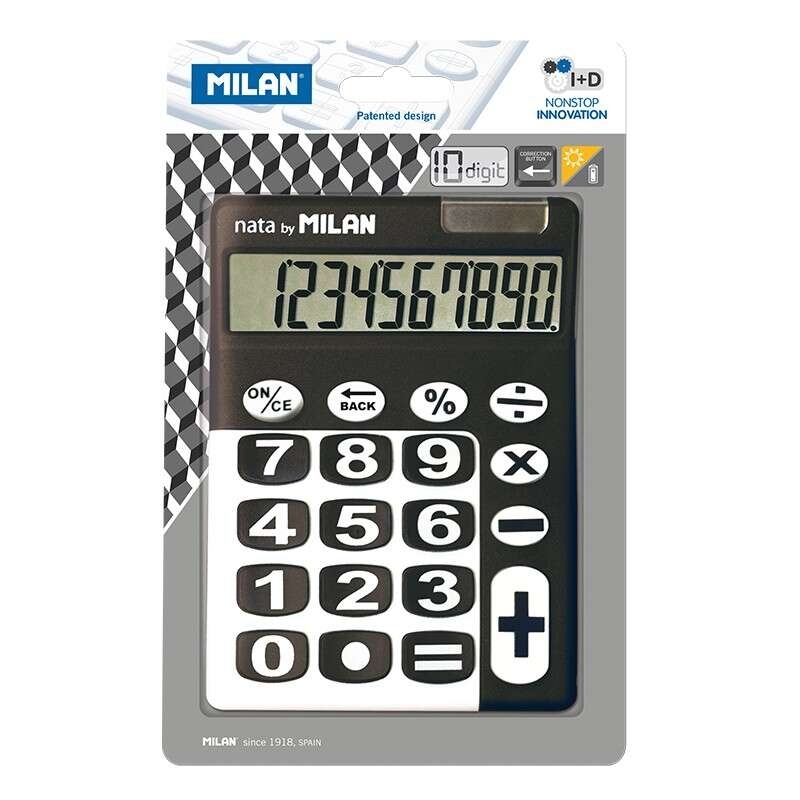 CALCULADORA 10-D.NEG/BLA MILAN 150610KBL