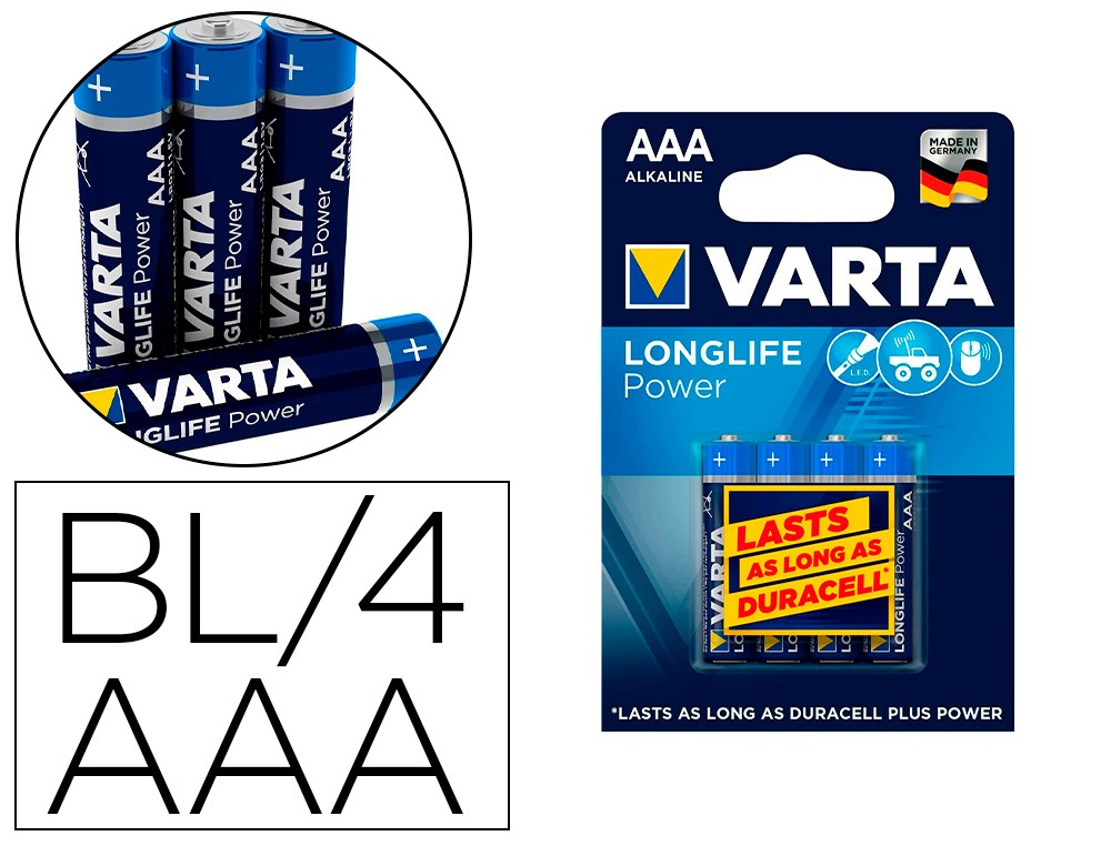 PILA VARTA LR03 AAA 166027/AA-4903 P/4un