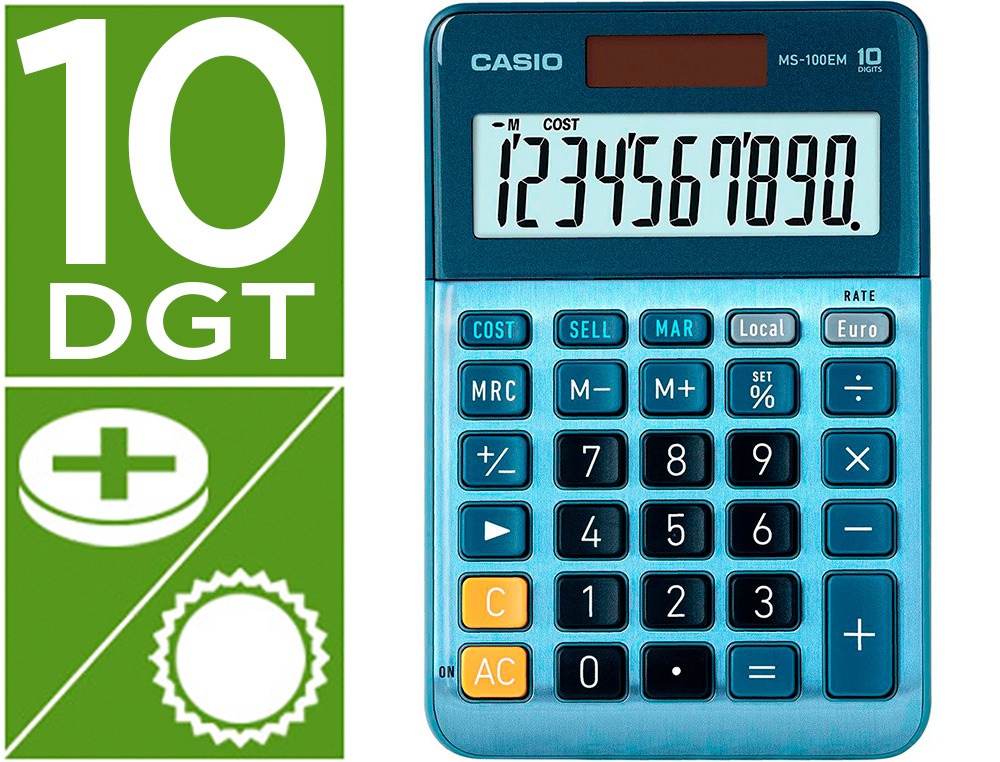 CALCULADORA CASIO SOBREM.10-D MS100EM