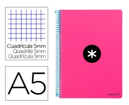 CUADERNO LD A5/80H 5x5 74696/KE15 ROSA F