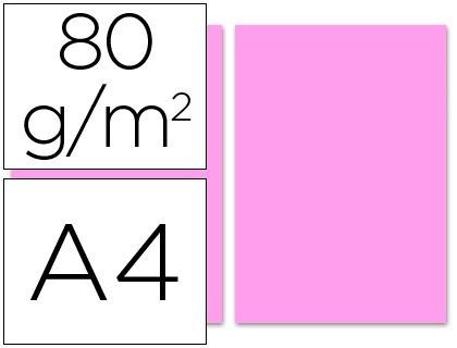 PAPEL A4 80gr ROSA LD 28246/PC54 P/100