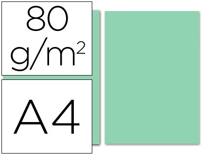 PAPEL A4 80gr VERDE LD 28255/PC55 P/100
