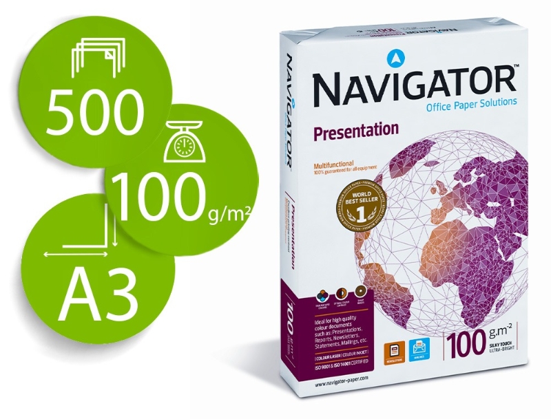 PAPEL MULT.BLANCO A3/100 NAVI.119908 500