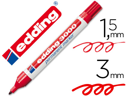 ROTULADOR EDDING 3000-02 ROJO PERM